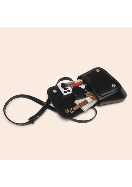 Siyah Retro Bayanlar Sling Çanta Niş Tasarım Küçük Crossbody Çanta High-End Pu Eyer Çanta Kadınlar Için Ayarlanabilir Omuz Askısı Satchel Çanta (Yurt Dışından) indirimleri