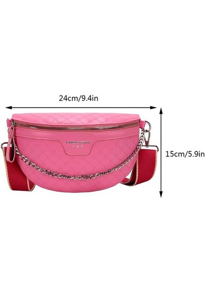 Gül Kırmızı Muz Çanta Göğüs Çanta Kadınlar Için 2024 Büyük Kapasiteli Seyahat Crossbody Kadın Yarım Ay Kemer Çantası Bayanlar Günlük Sokak Fanny Paketleri (Yurt Dışından)
