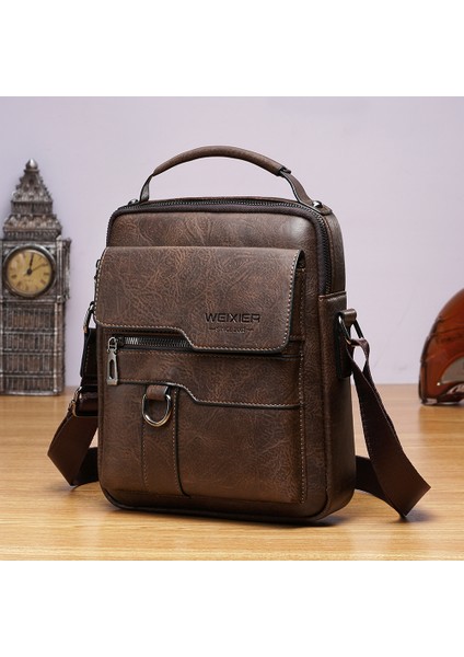 Siyah Erkek Vintage Deri Crossbody Omuz Çantaları Yüksek Kaliteli Tote Moda Iş Adamı Messenger Çanta Deri Çanta Fanny Paketi (Yurt Dışından) indirimleri