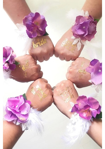 Bride To Be 1 Bride 10 Team Bride Gold Renkli Altın Sarısı Geçici Dövme Bekarlığa Veda Dövme indirimleri