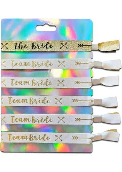 Bride To Be Team Bride Yazılı Nedime Bilekliği Bekarlığa Veda Partisi 6 Adet