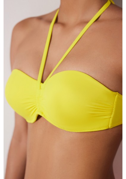 Basic Pop Sarı Bikini Üstü