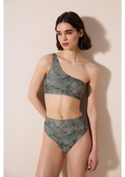 Estela Vintage Yüksek Bel Mesh Detaylı Çok Renkli Bikini Altı
