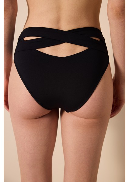 Glory Yüksek Bel V Siyah Bikini Altı