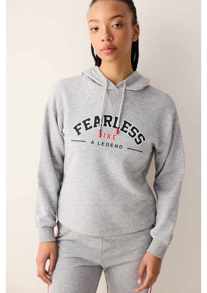 Fearless Gri Sweatshirt - Seren Ay Çetin Koleksiyonu