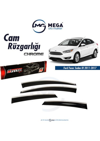 [brand] Focus 3 Sedan 2011- Sonrası Krom Cam Rüzgarlık