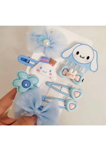 Cinnamoroll Pochacco Sanrio Kalp Yıldız Çiçek Kurdele Kız Çocuk Saç Toka Aksesuar Set