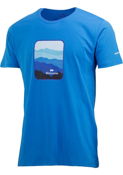 Erkek Yazlık Göğüs Baskılı Standart Fit Mavi Vizon 2'li Set T-Shirt fiyatları