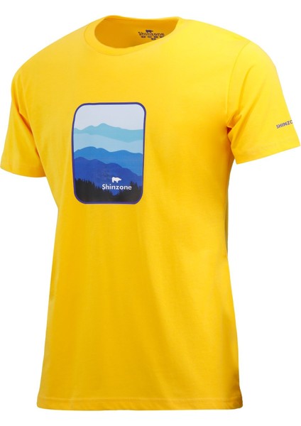 Erkek Yazlık Göğüs Baskılı Standart Fit Sarı Bordo 2'li Set T-Shirt