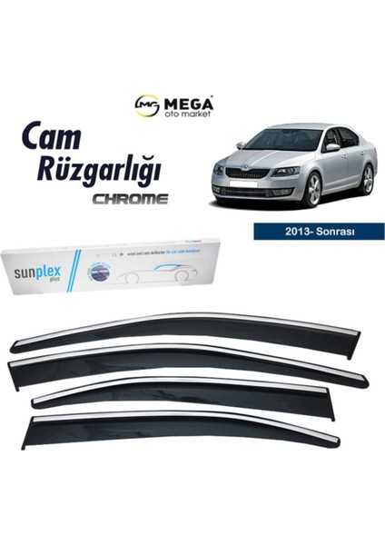Skoda Octavia 2013- Sonrası Krom Cam Rüzgarlığı
