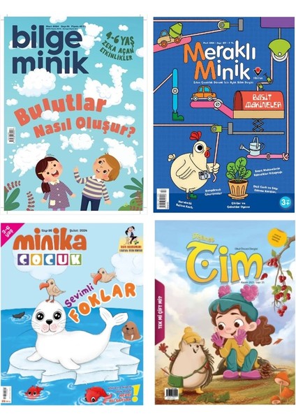 Bilge Minik - Meraklı Minik - Cim - Minika Çocuk Yıllık Abonelik Paketi