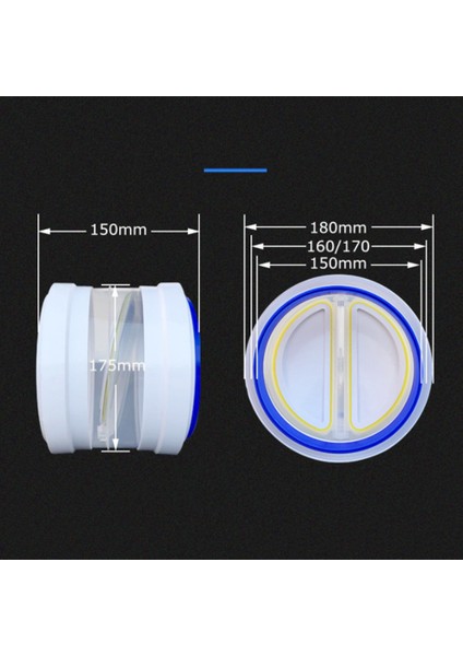 Mutfak Aralığı Davlumbazlar Çek Valf 150/160/180MM Boru Çift Uçlu Koku Önleyici Kontrol Hava Çıkışı Taze Sistem-C (Yurt Dışından)