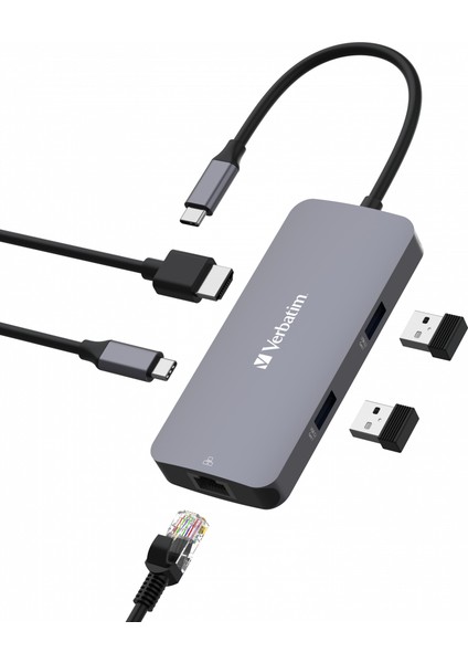 Verbatım 32150 Usb-C Pro 5 Port Çok Bağlantılı Hub Cmh-05 RJ45