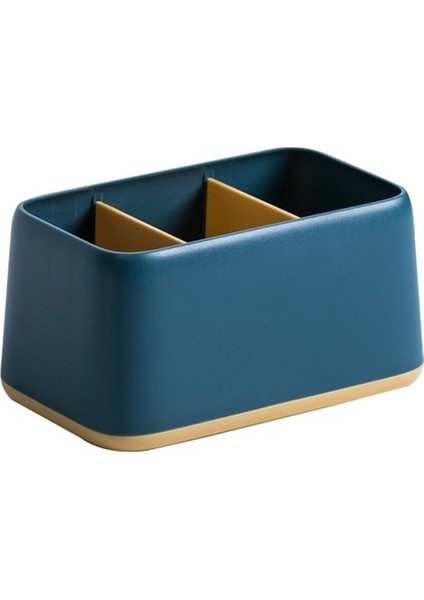 Masaüstü Uzaktan Kumanda Saklama Kutusu Çoklu Izgaralar Saklama Kabı Çeşitli Eşyalar Organizatör Ev Sınıfı 3 Saklama Kutusu-Mavi (Yurt Dışından)