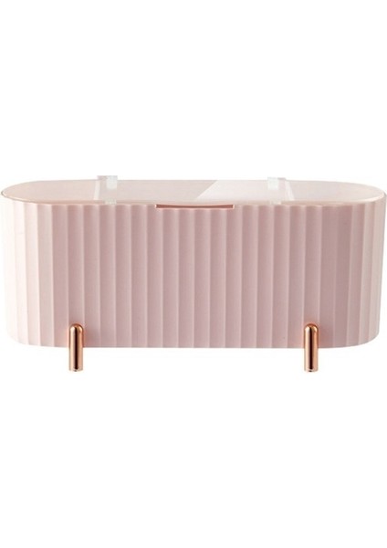 Ev Işık Lüks Üç Bölmi Şeffaf Toz Geçirmez Saklama Kutusu Kapaklı Kozmetik Takı Saklama Kutusu, Pembe (Yurt Dışından)