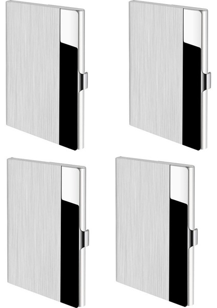 Silhouette Kartvizit Kılıfları 4'lü Paket, Paslanmaz Çelik Depolama Tutucular Kimlik Kartları Kredi Kartları Için Cep Kılıfları (Yurt Dışından)