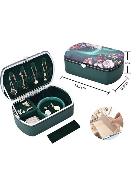 Letter Seyahat Taşınabilir Mücevher Kutusu Küpe Küpe Yüzük Mücevher Saklama Kutusu (Yurt Dışından)