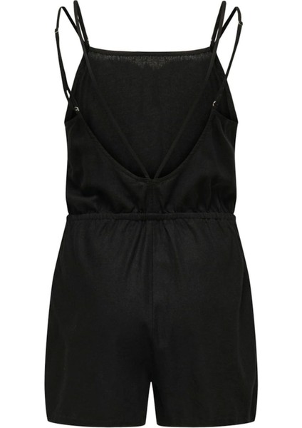 Onlcaro Lınen Bl Strap Playsuıt Pnt Kadın Siyah Tulum - 15318559 fırsatları