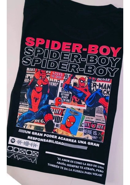 Spidergirl Detail Oversize T-Shirt modelleri