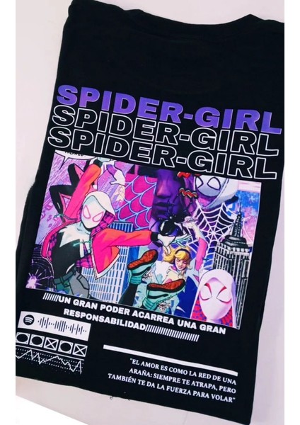Spidergirl Detail Oversize T-Shirt fırsatları