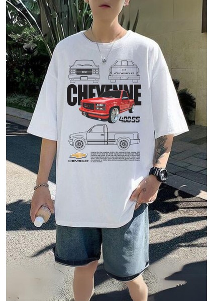 Chevrolet Cheyenne Baskılı Beyaz T-Shirt fiyatları