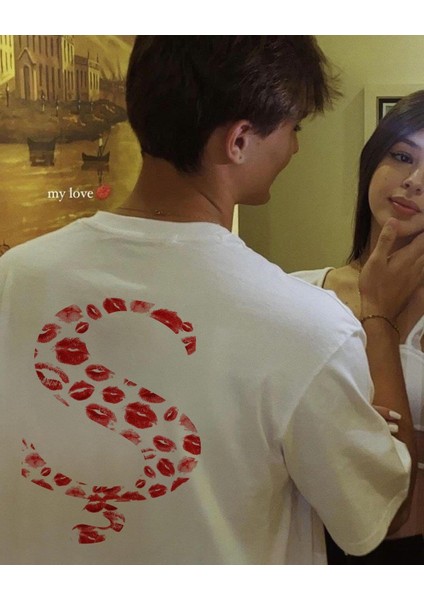 Kiss Design Ş Harfi Oversize T-Shirt