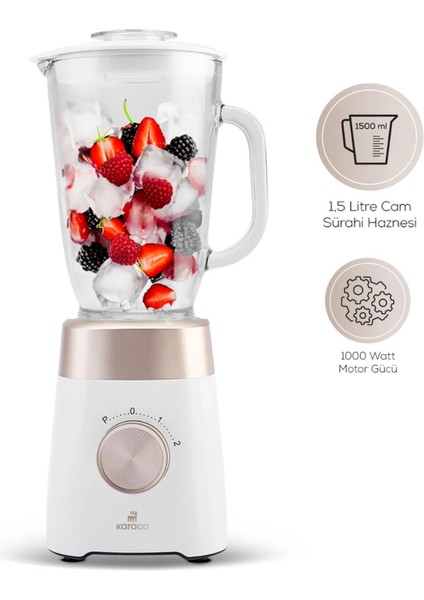 Çam Sürahili Premium Buz Kırma Özellikli Smoothie Blender KREM1000W