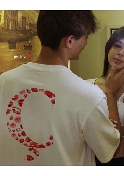 Kiss Design Ç Harfi Oversize T-Shirt