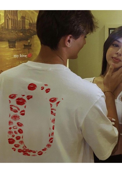 Kiss Design Ü Harfi Oversize T-Shirt