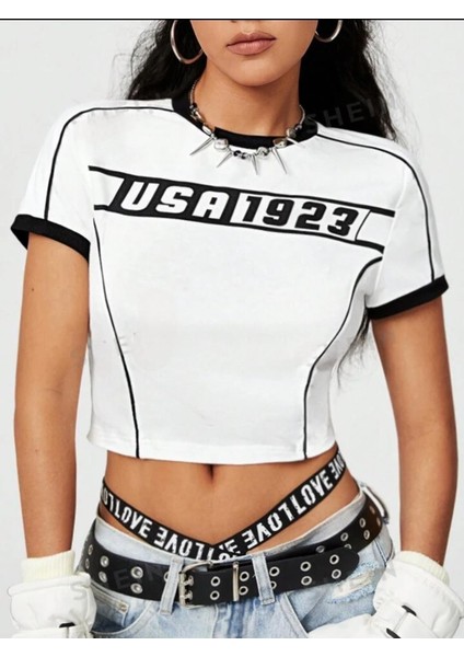 Usa Kısa Kollu Crop Bluz fiyatları