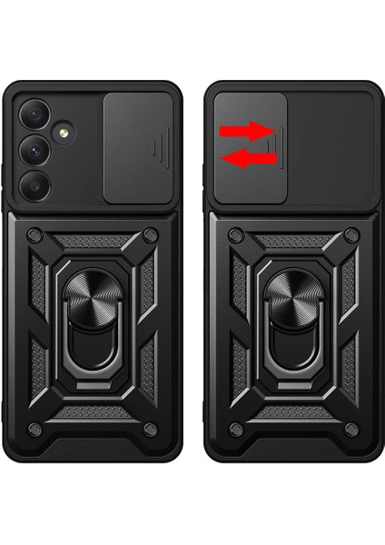 Samsung Galaxy A55 Kılıf Magnetik Standlı Kamera Korumalı Zore Sürgülü Vega Kapak fiyatları