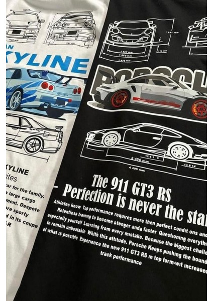 Nissan&Posche Baskılı T-Shirt