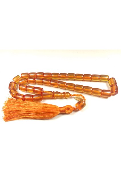 Ebu Zeyn Usta Imzalı Kat Kat Ipe Dizilmiş Sıkma Kehribar Sertifikalı 4873