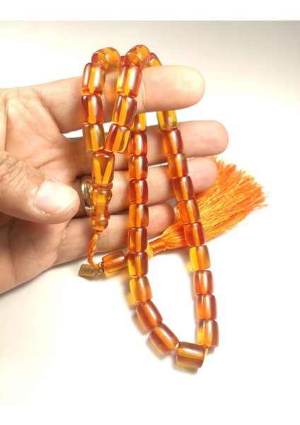 Ebu Zeyn Usta Imzalı Kat Kat Ipe Dizilmiş Sıkma Kehribar Sertifikalı 4873 indirimleri