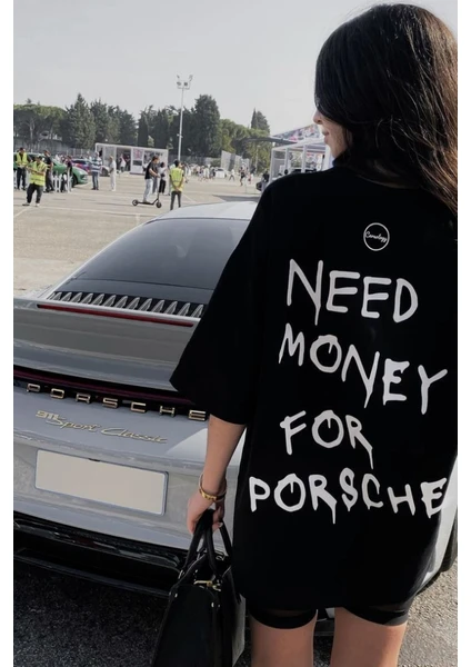 Touz Moda Need Money For Porsche Detail Oversize T-Shirt