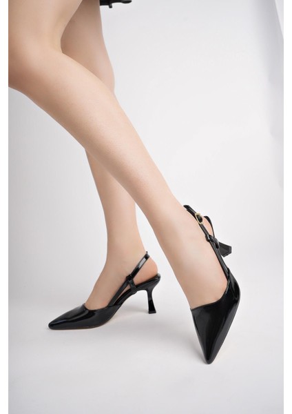 Zendaya Garantili Sivri Burun Yanları Açık Kadın Klasik Topuklu Ayakkabı