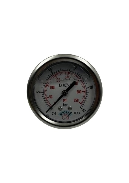Ø 63 -0 - 25 Bar 1/4 Gliserinli Arka Çıkışlı Manometre