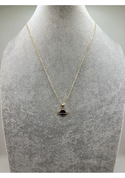 Lacivert Satürn Kolye