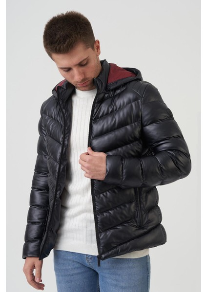 San Diego Slim Fit Kapüşonlu Kaban Siyah fiyatları