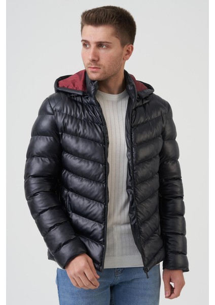 San Diego Slim Fit Kapüşonlu Kaban Siyah modelleri