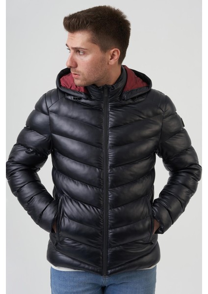 San Diego Slim Fit Kapüşonlu Kaban Siyah fırsatları