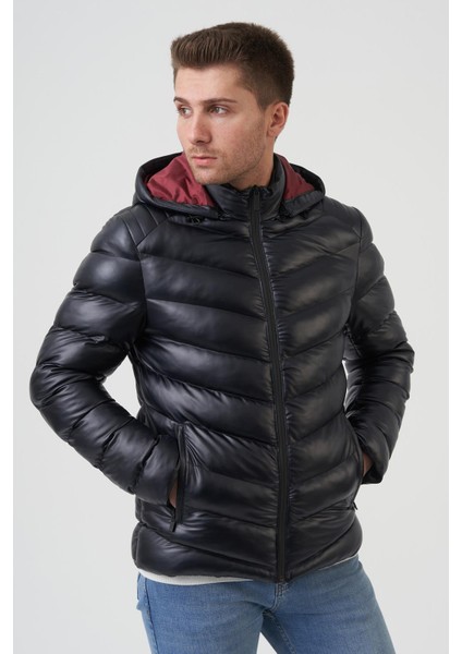 San Diego Slim Fit Kapüşonlu Kaban Siyah indirimleri