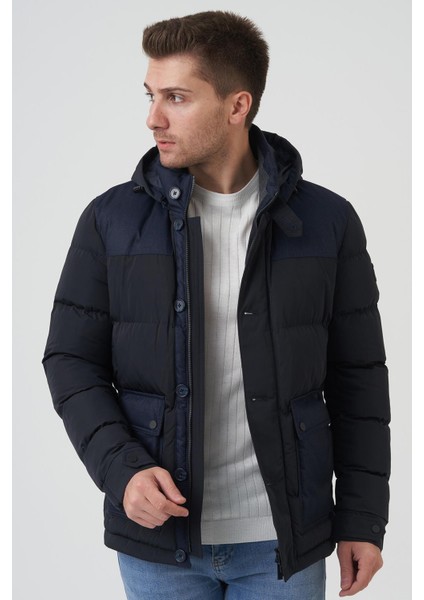 San Antonio 58167 Slim Fit Kapüşonlu Kaban Laci