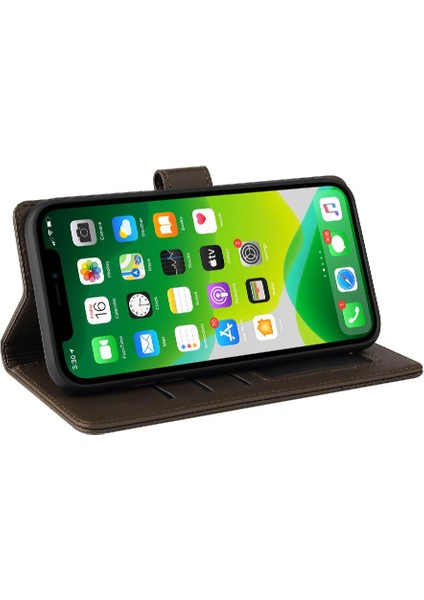 Iphone 15 Için Flip Case Pro Max Premium Deri Iki Kart Yuvaları Kickstand (Yurt Dışından)