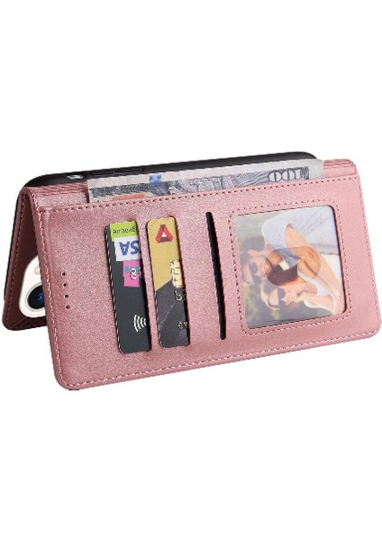 Iphone 15 Pro Için Flip Case Iki Kart Yuvaları Premium Deri Kickstand (Yurt Dışından)