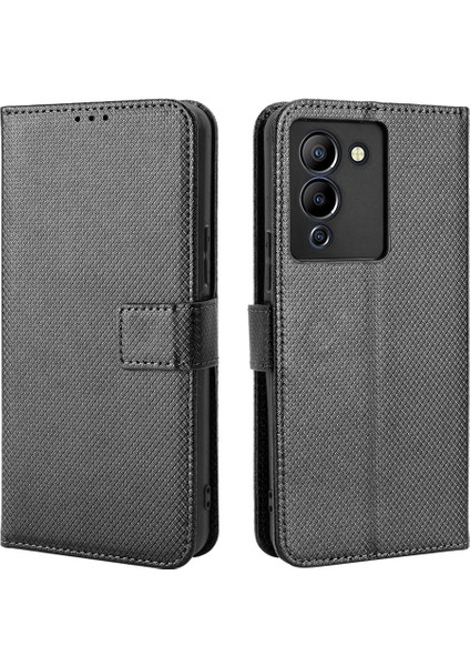 Infinix Not 12 G96 Kapak Için Kılıf Kickstand Kart Tutucu Manyetik Cüzdan (Yurt Dışından)