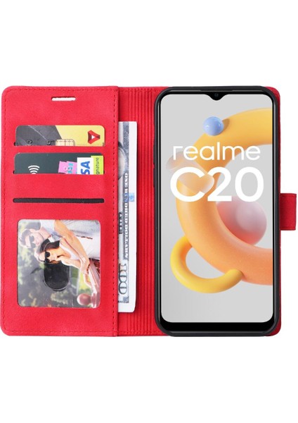 Realme C20 Cüzdan Için Flip Case Basit Iş Darbeye Kapak Çevirin (Yurt Dışından)