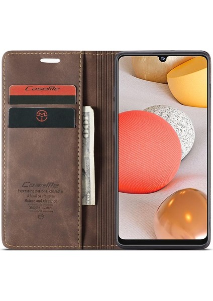 Samsung Galaxy Flip 5g Için Flip Case Vintage Pu Deri Cüzdan Kılıf Kartı (Yurt Dışından)