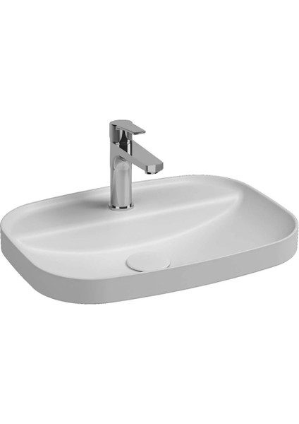 Infinity Inset Batarya Delikli Lavabo 55 cm Mat Beyaz