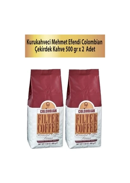 Mehmet Efendi Colombian Çekirdek Kahve 500 gr x 2 Adet